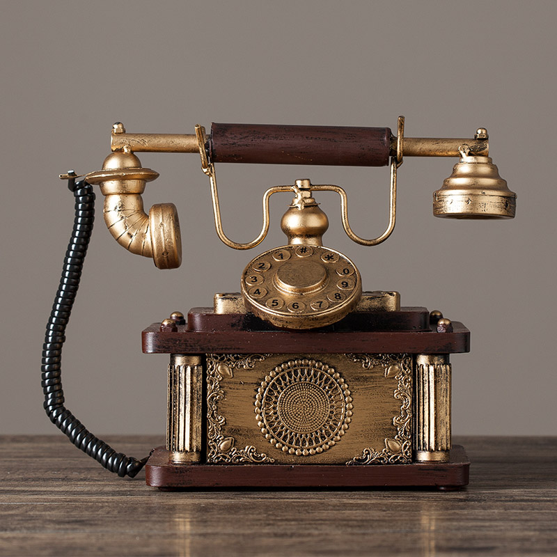 Home Bar Shelves - Vintage Old Telephone Desk Decoration Living