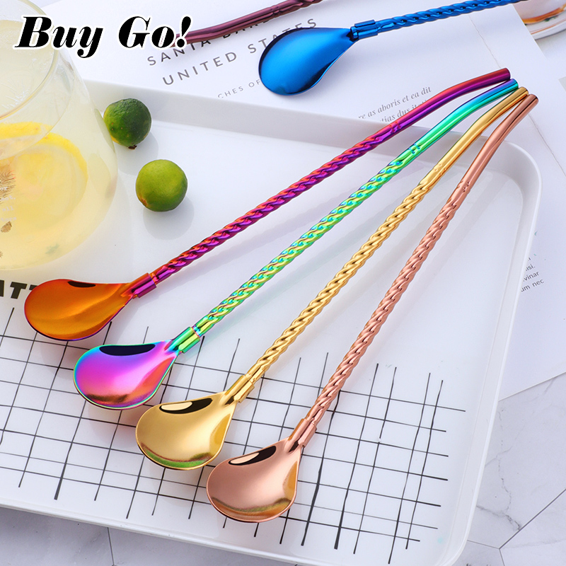 1PC Long Big Twisted Straw Spo – обзор и цена Bar Spoon Twisted