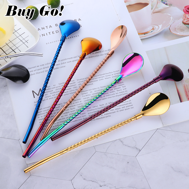 1PC Long Big Twisted Straw Spo – обзор и цена Bar Spoon Twisted