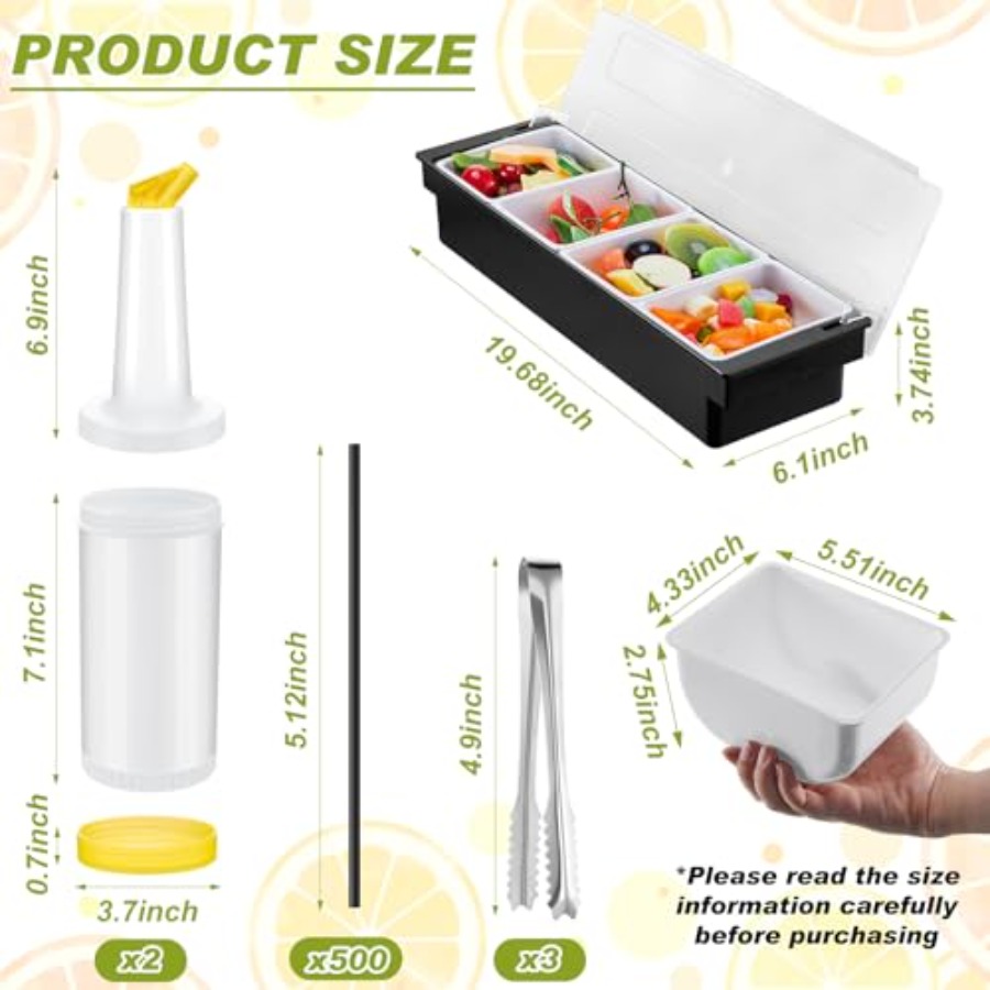 23 Pcs Bartender Supplies Kit  – обзор и цена Garnish Tray Set