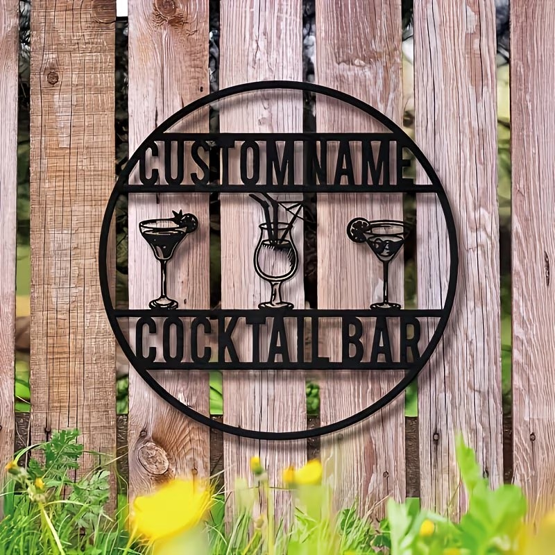 Custom Name Cocktail Bar Sign, – обзор и цена Home Bar Cafe