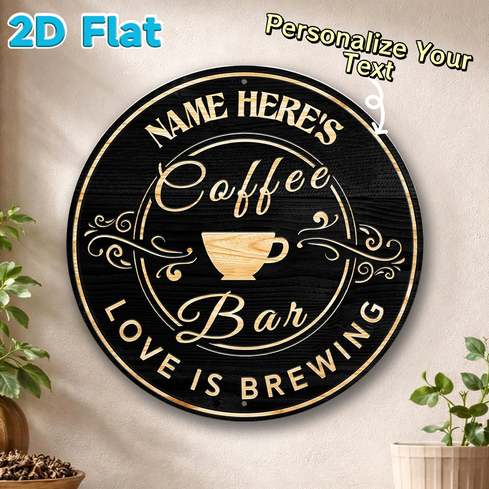 Custom Name Coffee Bar Round M – обзор и цена Home Bar Cafe