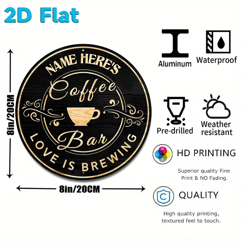 Custom Name Coffee Bar Round M – обзор и цена Home Bar Cafe