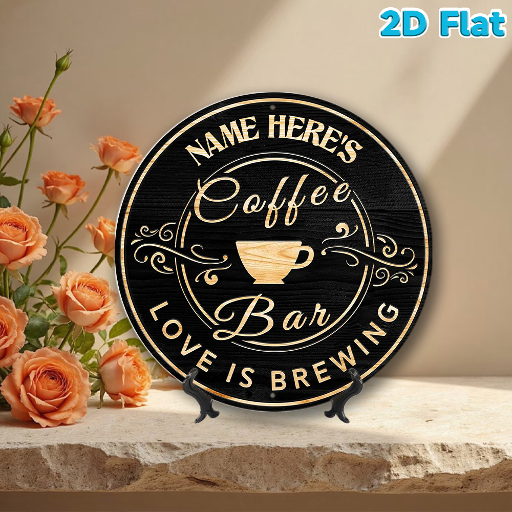 Custom Name Coffee Bar Round M – обзор и цена Home Bar Cafe