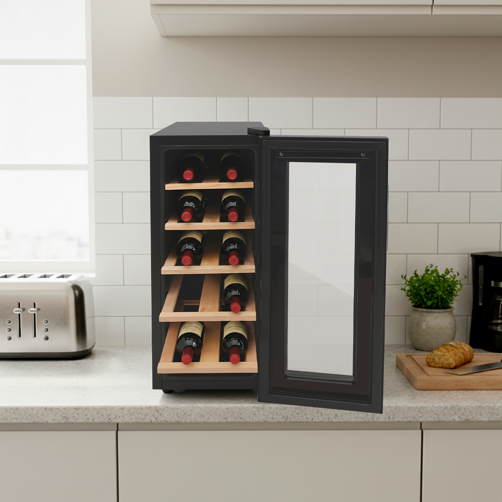 12 Bottle Wine Fridge, Freesta – обзор и цена Home Bar Shelves