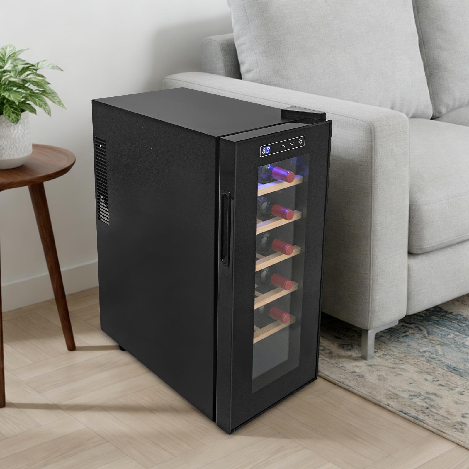 12 Bottle Wine Fridge, Freesta – обзор и цена Home Bar Shelves