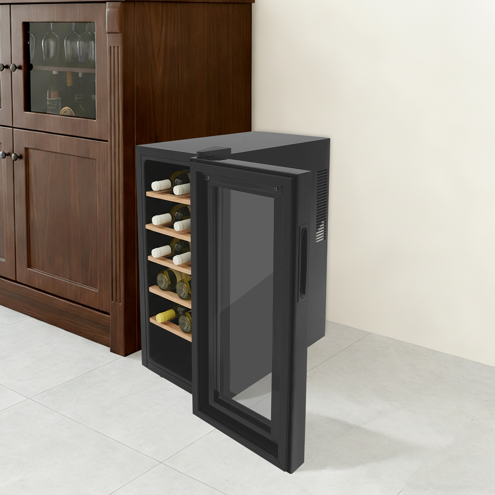 12 Bottle Wine Fridge, Freesta – обзор и цена Home Bar Shelves