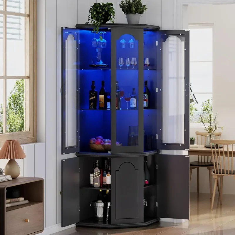 Gyfimoie Corner Bar Cabinet w/ – обзор и цена Home Bar Shelves
