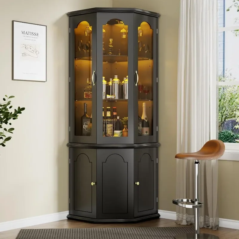 Gyfimoie Corner Bar Cabinet w/ – обзор и цена Home Bar Shelves