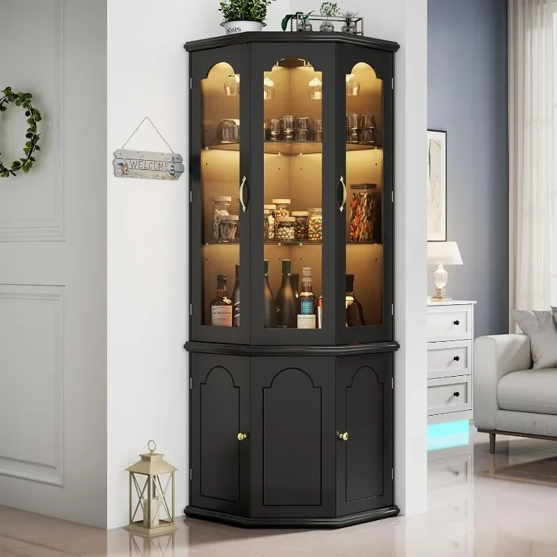 Gyfimoie Corner Bar Cabinet w/ – обзор и цена Home Bar Shelves