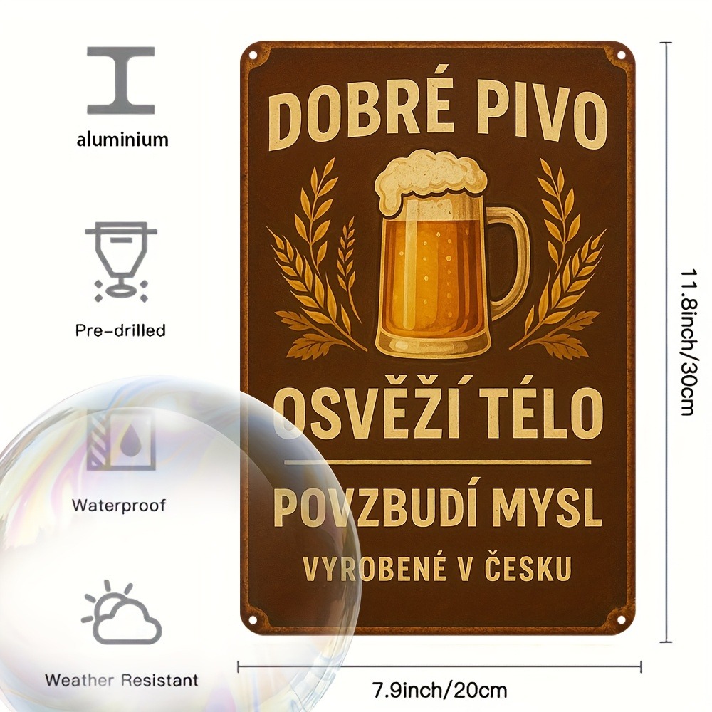 Vintage Czech Beer Metal Sign  – обзор и цена Home Bar Accessories