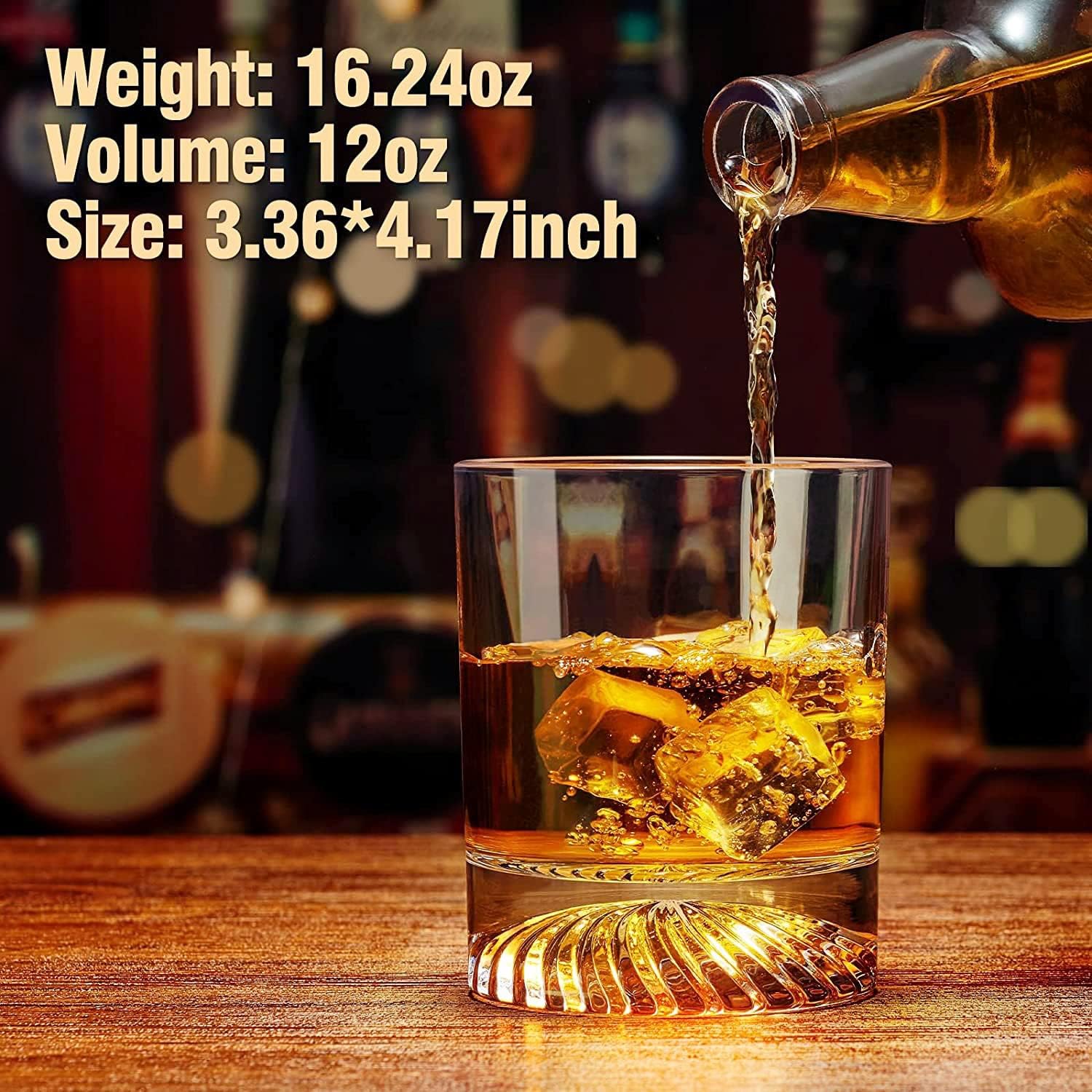 Whiskey Glasses Set of 4 12oz  – обзор и цена Home Bar Set