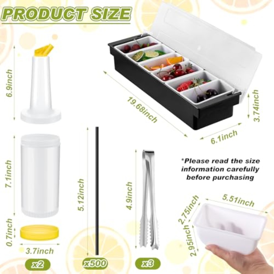 23 Pcs Bartender Supplies Kit  – обзор и цена Garnish Tray Set