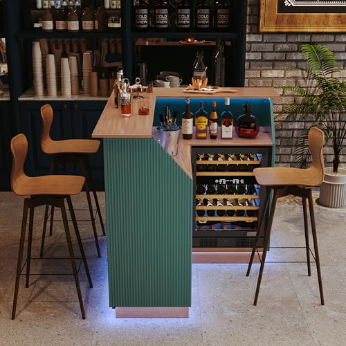 Green Fluted L-Shape Corner Ba – обзор и цена Home Bar And Fridge