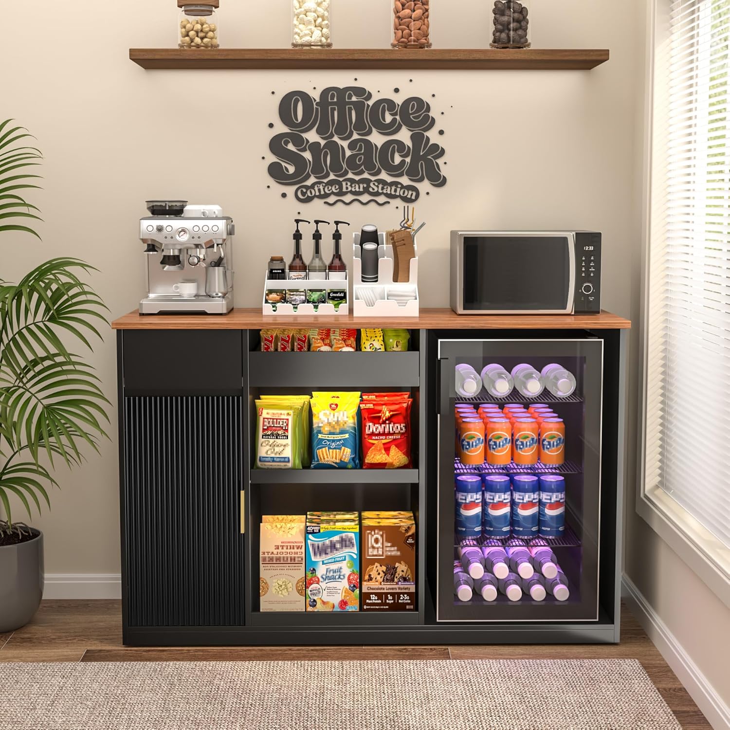 Snack Bar Cabinet with Fridge  – обзор и цена Home Bar Shelves