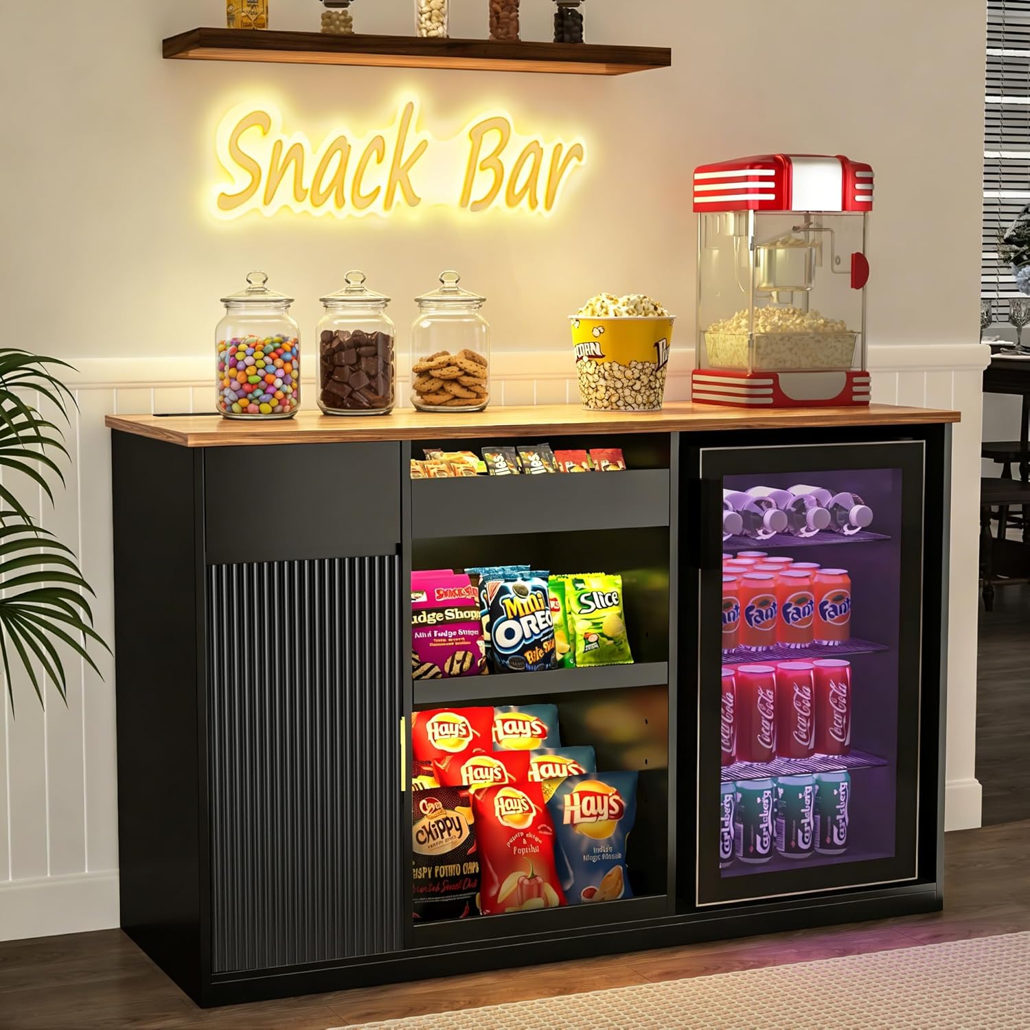 Snack Bar Cabinet with Fridge  – обзор и цена Home Bar Shelves