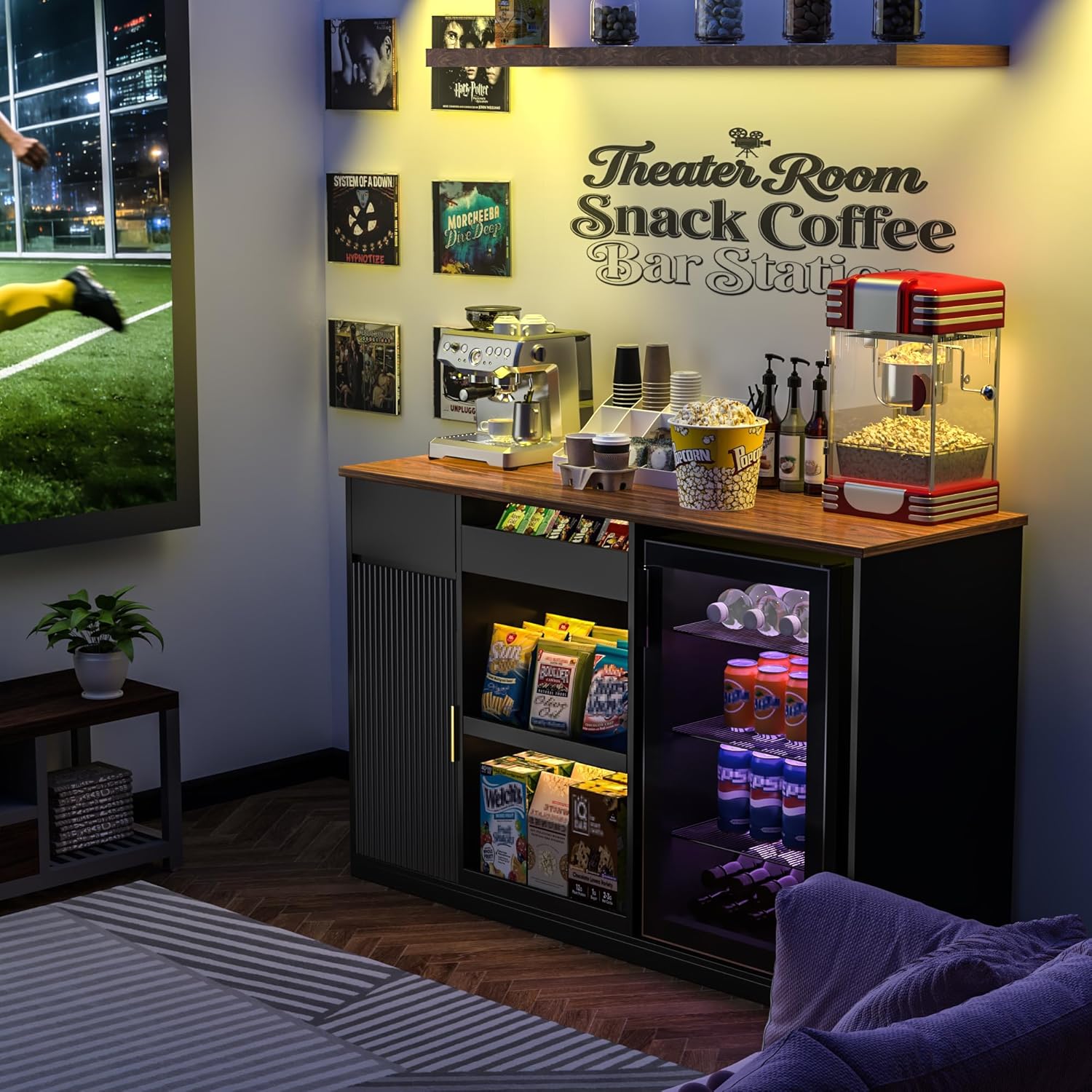 Snack Bar Cabinet with Fridge  – обзор и цена Home Bar Shelves
