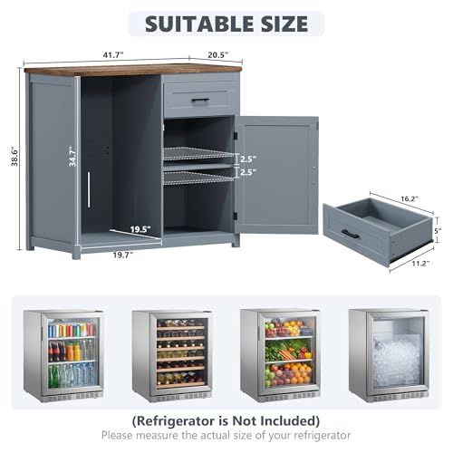 Farmhouse-Style 41.7 Inch Blue – обзор и цена Home Bar And Fridge