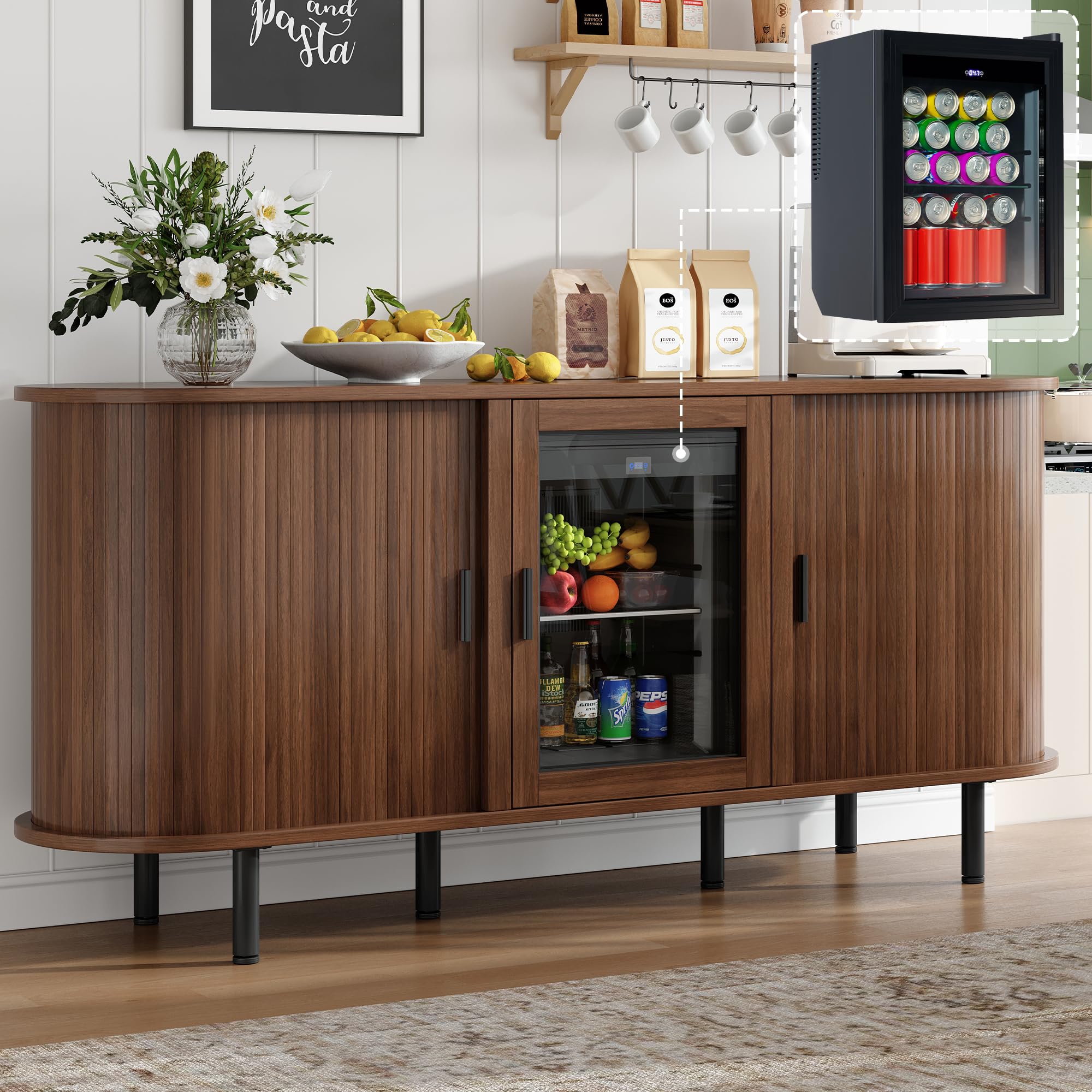 70 Inch Coffee Bar Cabinet Wit – обзор и цена Home Bar And Fridge