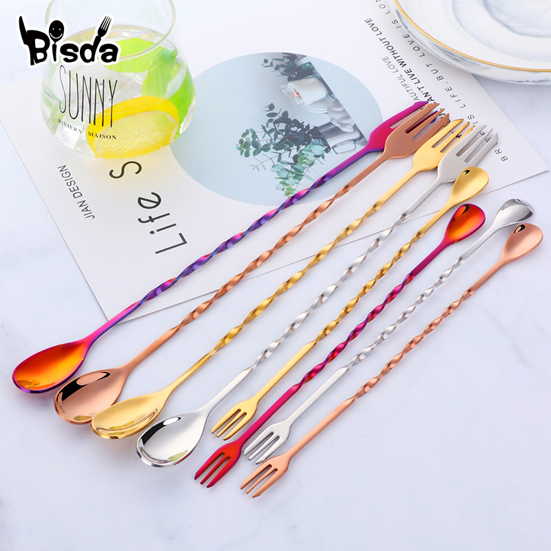 Cocktail Bar Spoons with Fork, – обзор и цена Bar Spoon Twisted