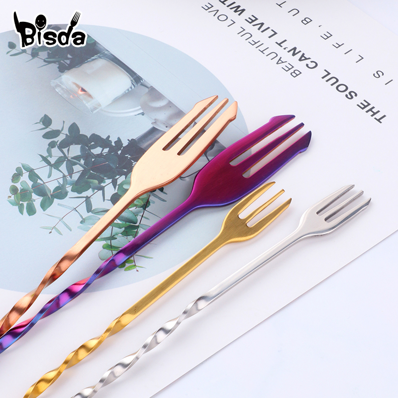 Cocktail Bar Spoons with Fork, – обзор и цена Bar Spoon Twisted