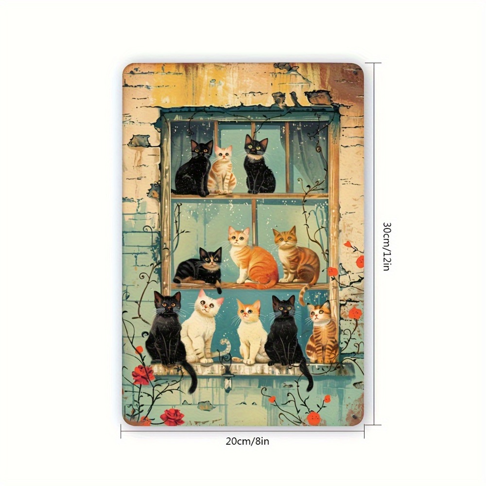 Vintage Cats Window Metal Sign – обзор и цена Home Bar Cafe